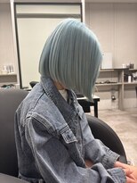 ポノ(po_no) ハイトーンボブ水色ヘアタッセルボブ
