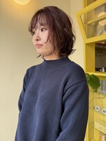 ヒントステーション(HINTSTATION) 〈浅草 半個室〉ニュアンスピンク×緩パーマボブ