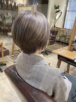 ヴァンクシー バイ ルナ(VANKCY by Luna)&nbsp;小顔 前髪カタログ 耳かけ グレージュ 大人ボブ 20代 楽 30代