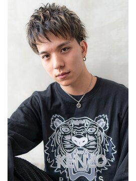 オースティン 登戸向ケ丘遊園(AUSTIN) ツイストパーマ七三オールバックマッシュウルフスリークショート