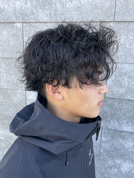 ニアウ 伊勢崎連取店(Niau) メンズマッシュウルフ波巻きスパイラルパーマ