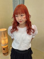 オレンジカラー/オレンジブラウン/ピンクオレンジ/コテ巻き