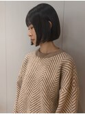 20代30代大人可愛い切りっぱなしストレート内巻きボブ