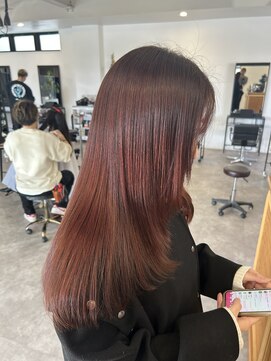 ナンバー(number+) 韓国トレンドヘアザクザクレイヤーレッドブラウン