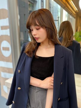 アロン(Allons Ginza) くびれヘア/アプリコットオレンジ/韓国/レイヤー/銀座