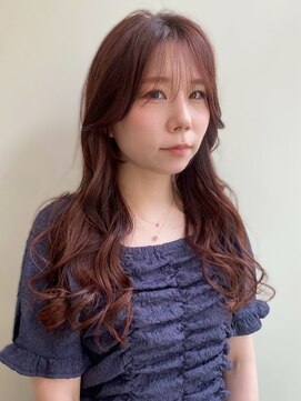 ユニバイリサ 天神大名店(uni by risa) チェリーブラウン レイヤーカット ブリーチなしダブルカラー