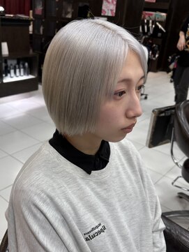 プライズ 錦糸町北口店(prize) 夏◎ホワイトシルバーボブ錦糸町小顔見せ透明感　ブリーチ