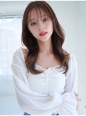 ANGELICA 韓国風くびれ巻き ブラウンベージュ シースルーバング