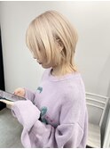レイヤーショートブリーチ＆ダブルカラーミルクティーカラー横浜