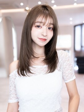 ドットハリス(.Hallis) ミディアムレイヤーカット×髪質改善/大人ガーリー/顔周り