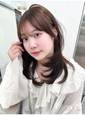 ミディアム前髪カットダークアッシュ_F1339