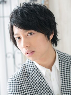 モッズヘア メン 南越谷南口店(mod's hair men) 斜めバング爽やか社会人スーツルーズパーマショートa1南越谷