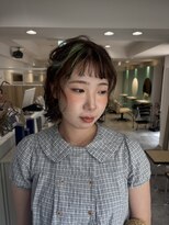 ビーヘアー 近鉄八尾店(Bee.hair)&nbsp;グリーンが映える顔周りカラー／近鉄八尾