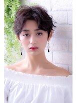 エルデ ナインズ ヘアー スタンド 川口店(elde 9's HAIR STAND)&nbsp;チョコレート＆プリカールの大人ガーリーのボブ風モードヘア