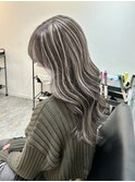 ハイライトカラーマチルダボブインナーグレージュ前髪