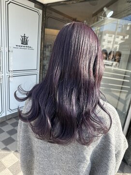 ベレッタ 楠葉店(veretta.) ぶどうのような暗染め/パープル/ラベンダー/ウェーブロング/艶髪