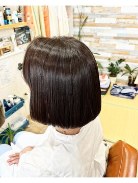 ハウオリ ヘアーワークス(Hauoli hair works) ボブ×曲がる縮毛矯正