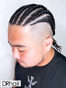 ディーアール(DR) メンズストレートフルコーンロウ#盛岡#盛岡市#派手髪#特殊ヘア