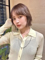 ビュートリアム265(BEAUTRIUM 265) あごラインボブ 切りっぱなしボブ 顔周りレイヤーボブ ベージュ