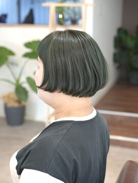 ギフト(Gift. hair&spa) 【Gift.hair&spa】マッシュショート×グリーンカラー