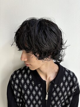 グラフ 立川(Graph.) 無造作ニュアンスマッシュウルフツーブロックパーマメンズ