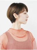 丸みショート・ボブ/丸顔/前髪あり/絶壁解消/40代/30代/長め
