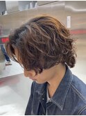 渋谷波巻きスパイラルパーマサーフカールメンズボブウルフカット