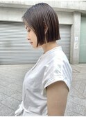 ミニボブ/地下風/オリーブグレージュ髪質改善ストレート縮毛矯正