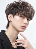 波巻きパーマツイストスパイラルパーマツーブロック韓国メンズ