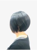 大人の黒髪/小顔ハンサムショート/30代40代50代/ミニボブ