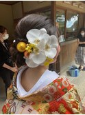 色打掛 ヘアセット 胡蝶蘭