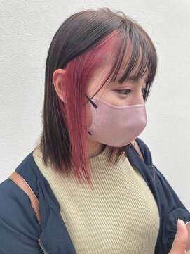 マジコ 下北沢本店(Magico) ブリーチインナーカラーピンクカラー前髪カットトリートメント