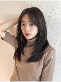 レイヤーカット　小顔レイヤー　レイヤーロング　ミディアム
