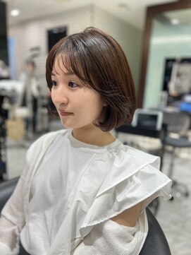 アピッシュ ギンザ(apish ginza) コテ巻き風パーマ前髪パーマタンバルモリパーマ韓国ボブ