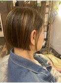 40代50代×ボブ×アッシュカラー白髪ぼかし！メッシュを！