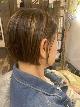 スノードロップ(SNOW DROP) 40代50代×ボブ×アッシュカラー白髪ぼかし！メッシュを！