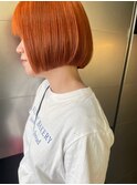 【恒吉佐央理】ぷつっと切りっぱなしミニボブにビビットオレンジ