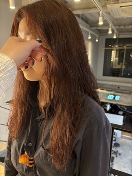 ヌープヘアーアイス(NUUP.hair ici) 大人ガーリー大人美人透明感髪質改善ニュアンスカラーオレンジ