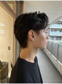 フェザーパーマ流行ツーブロなしセンターパート