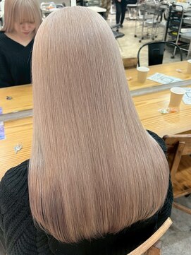 デート 原宿(DATE) ピンクベージュ/ダブルカラー/シンプルストレート/髪質改善/原宿