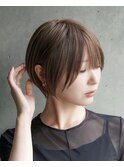 大人可愛い20代30代40代黒髪前下がりショートボブ丸みショート◎