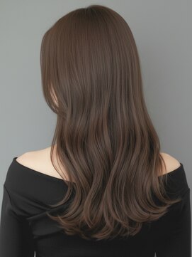 リル バイ フレイムス 川口(Lilou by Frames) 韓国風女神ロングレイヤー×艶ショコラベージュ20代30代