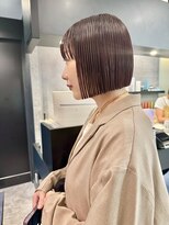 ケンジ 横浜(KENJE) 切りっぱなしボブ/暖色カラー/前髪/横浜美容室