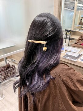 アース 菊名店(HAIR&MAKE EARTH) インナーカラー×ビビットパープル