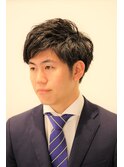 ビジカジ セミウエット ツーブロック 無造作ショート