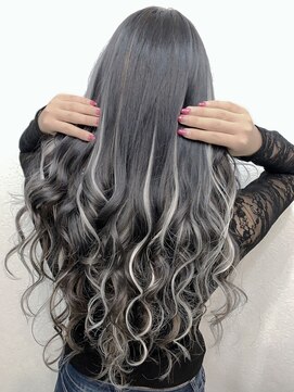 ミルクティー(Milk TEA) ダークグレー×ホワイトハイライト