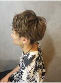 外ハネボブ/アッシュブラウン/ネオウルフ/デザインカラー