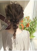 【ヘアセット・結婚式・成人式・卒業式】編み下ろしヘア×ミディ