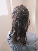 ハーフアップセット/ヘアセット/結婚式/福岡/天神/大名