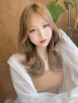 ロンドローズ 名古屋(Lond damaskRose)&nbsp;チョコレート 切りっぱなし イヤリングカラー 韓国ヘア 顔周り